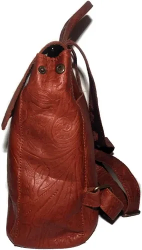 Vista 3 de American Leather Co. - Mochila Liberty - Altamente funcional y muy a la moda, Brandy Tooled, Classic