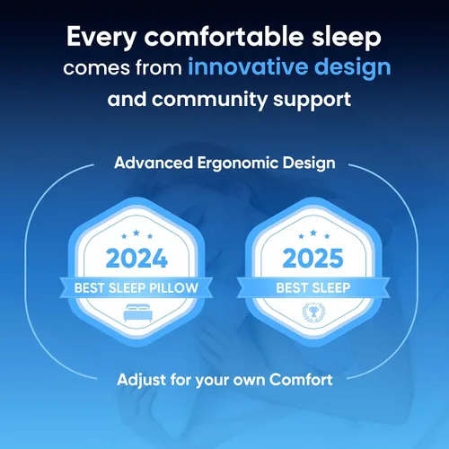 Vista 6 de TWK Almohada de cama ajustable original con diseño ergonómico para dormir, buena para dormir de lado, espalda y boca abajo con funda extraíble Blanco