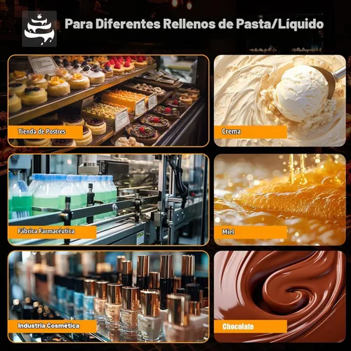 Vista 8 de Máquina de llenado manual de churrera churros 5L Donuts españoles Postre Churro Makers Máquina de llenado de mermelada de chocolate de acero