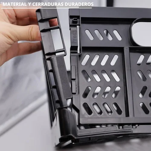 Vista 8 de Paquete de 4 cajas de almacenamiento de plástico, canastas plegables de 20 L, cajas plegables, cestas de almacenamiento y contenedores para negro-4p