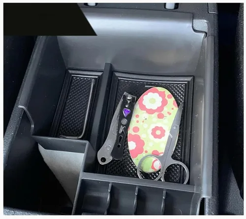 Vista 3 de MadLoN Fit for Kia K3 Cerato Forte BD 2019-2023,Center Console Organizer,Non-Slip Car Console Organizer,Easy to use (ABS,Black)