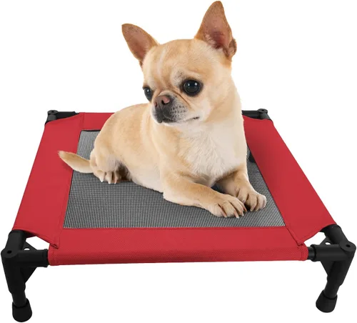 Vista 7 de Pozico Cama elevada para mascotas con malla transpirable para gatos y perros pequeños, cuna refrescante elevada para cachorros y gatitos, 18.9 x