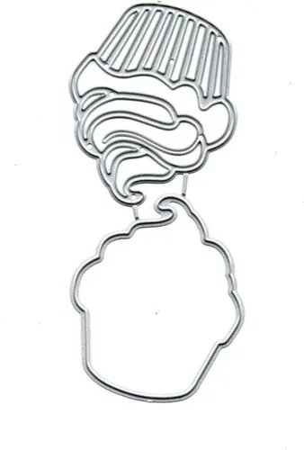 Vista 2 de Cupccake Shaker Metal Troqueles troquelados, para fiesta de cumpleaños, para helado, troqueles cortados, álbumes de recortes, papel decorativo
