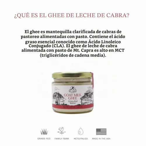 Vista 5 de Mt. Capra Goat Milk Ghee Pastos criados y sin sal 59 porciones