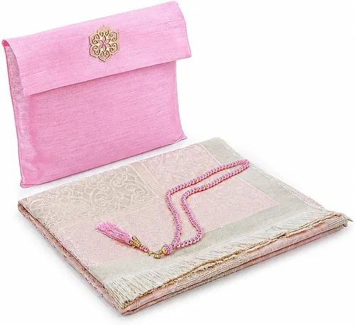 Vista 10 de ihvan online Alfombra de oración musulmana con 99 cuentas Tasbih y bolsa de viaje, tafetán suave sajadah, ligero y plegable, tapete de oración Negro