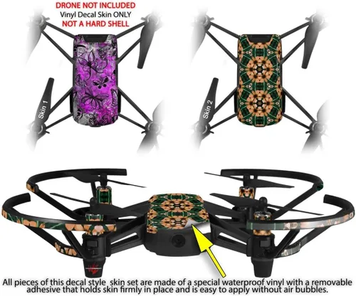 Vista 2 de Skin Wrap 2 Pack para DJI Ryze Tello Drone mariposa Graffiti Drone No Incluidas