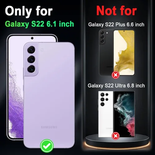 Vista 2 de Casetego Compatible con Galaxy S22 5G Funda, Cubierta Protectora de Cuerpo Completo de Tres Capas Resistente y Resistente a los Golpes con Efecto