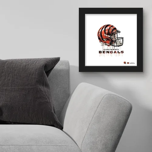 Vista 3 de Trends International Gallery Pops NFL Cincinnati Bengals - Póster de pared con casco de goteo, 12.00 x 12.00 pulgadas, versión del marco negro