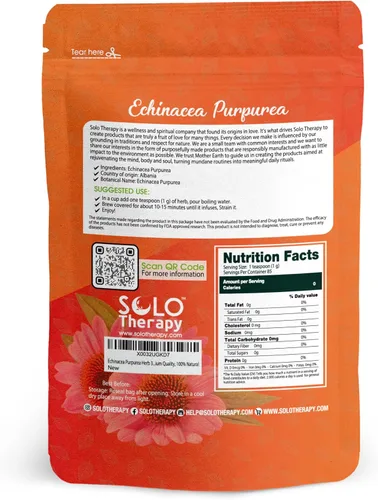 Vista 4 de Echinacea Purpurea Herb 3 onzas, té de hierbas Echinacea Purpurea, hierba seca cortada, bolsa resellable, calidad premium, 100% natural