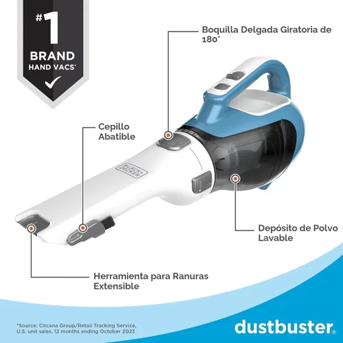 Vista 3 de Aspiradora de mano inalámbrica de litio Black + Decker CHV1410L de 16 V