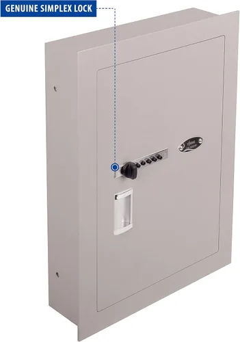 Vista 2 de Viking Security Safe VS-52SXW - Caja fuerte mecánica de pared oculta resistente con bloqueo simple en la pared pistola pistola caja fuerte blanco