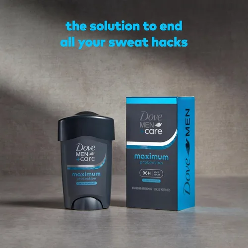 Vista 4 de Dove Desodorante para hombres+Care, antitranspirante de protección clínica 96H, Clean Comfort, paquete de 3 – Prescription Strength Protección