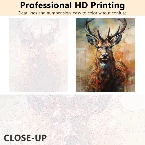 Vista 5 de TUMOVO Pintura por números para adultos, kits de pintura de ciervos para adultos por números sobre lienzo, animales del bosque, kits de pintura por