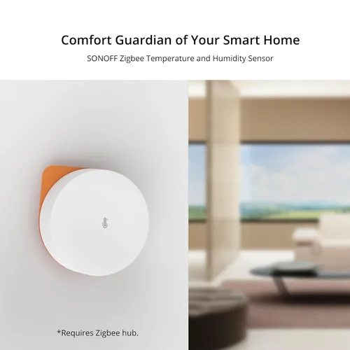 Vista 2 de SONOFF SNZB-02P Zigbee - Sensor de temperatura y humedad, Termómetro higrómetro interior con alerta, funciona con Alexa y Google Home para monitoreo