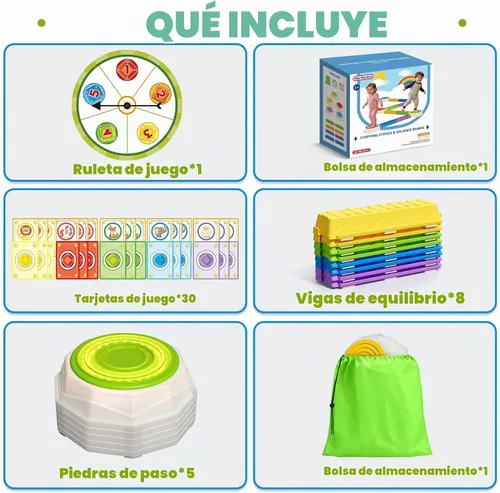 Vista 8 de Wee Wonders Piedras iluminadas y haz de equilibrio para niños, juguetes