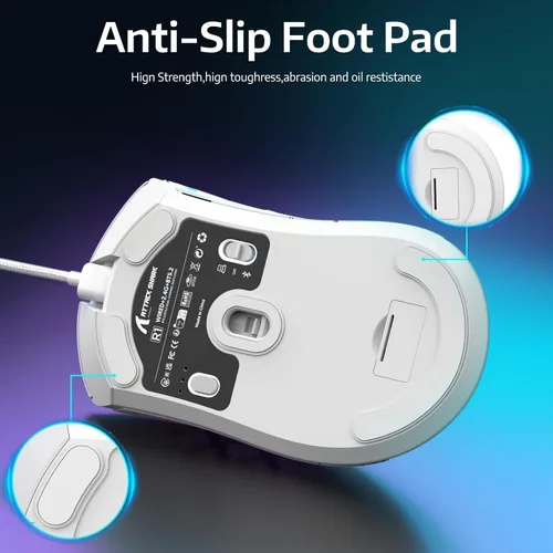Vista 8 de ATTACK SHARK R1 Ratón inalámbrico para juegos, conexión tri-modo (2.4G/con cable/BT5.2), 55g de peso ligero, sensor óptico de 18K DPI, vida útil