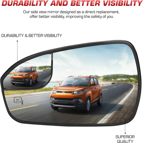 Vista 2 de Espejo calefactable para visión lateral izquierda del conductor para Ford Fusion 2013, 2014, 2015, 2016, 2017, 2018, 2019, 2020, reemplazo