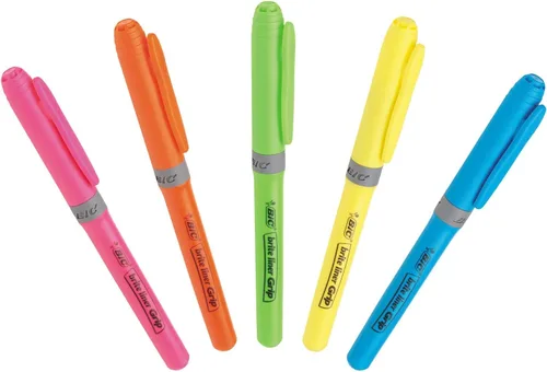 Vista 3 de BIC Brite Liner Grip - Resaltador de agarre punta de cincel colores surtidos 5