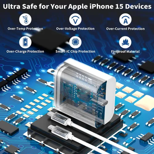 Vista 6 de [Certificado MFi de Apple] Cargador de carga rápida para iPhone 17, paquete de 4 cargadores Stuffcool PD 20 W, USB C, adaptador de corriente Rayas