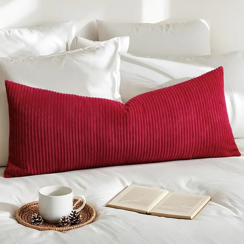 Vista 41 de Artscope Fundas de Almohada de Pana a Rayas Acogedoras Súper Suaves Decorativas Cuadradas Fundas de Almohada Fundas de Cojín para Sofá Sofá Amarillo