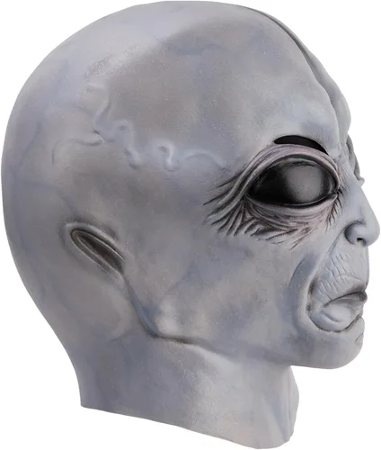 Vista 2 de Máscara de alienígena, disfraz de cabeza completa para Halloween