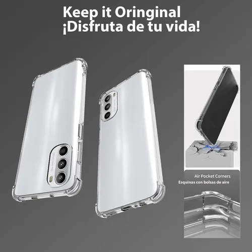 Vista 4 de USTIYA Funda para Motorola G52/Moto G82 5G Clear TPU Cuatro Esquinas Funda Protectora Transparente Suave Funda