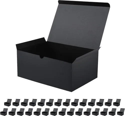 Vista 7 de JINMING 10 cajas de regalo 6x6x4 pulgadas, cajas de regalo mate negras a granel para el Día de la Madre, el Día del Padre, fiesta, cumpleaños, cajas