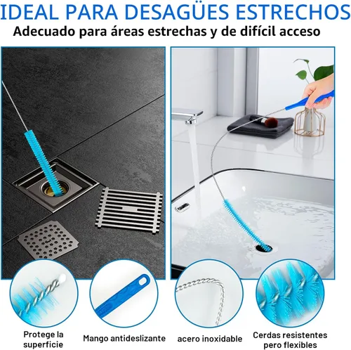 Vista 4 de Cepillo de drenaje, kit limpiador de ventilación de secadora, cepillo de limpieza de bobina de refrigerador, incluye cepillo de ventilación