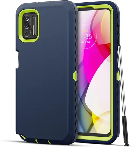 Vista 11 de Jiunai Funda para Moto G Stylus 2025, funda resistente a prueba de golpes, protección contra caídas, híbrida de doble capa mate, para Motorola G