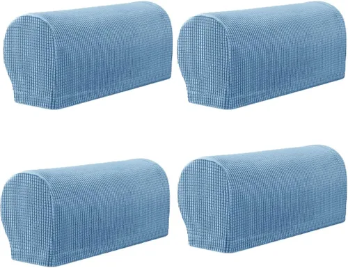 Vista 19 de vctops 4 fundas elásticas para reposabrazos de color sólido, antideslizantes, para sillas, sofá, sillón, fundas para sofá reclinable con pasadores