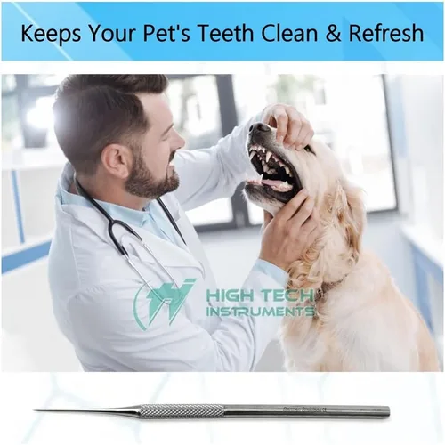 Vista 4 de Herramienta de cuidado dental para eliminar la placa y el sarro en casa hecha de acero inoxidable con puntas de precisión Diseño de mango moleteado