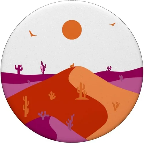 Vista 3 de Sutil bandera del orgullo lesbiano del desierto, paisaje lesbiano, orgullo PopSockets intercambiables PopGrip