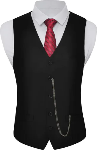 Vista 3 de BABEYOND - Disfraz de hombre de los años 1920, set de accesorios para disfraz de gángster de Gatsby con chaleco vintage, corbata, reloj de bolsillo