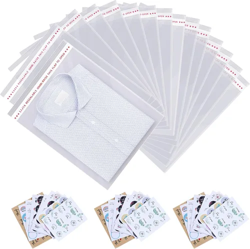 Vista 9 de 1000 bolsas de celofán resellables transparentes grandes de 13 x 19 pulgadas para productos de embalaje, bolsas de plástico autoadhesivas