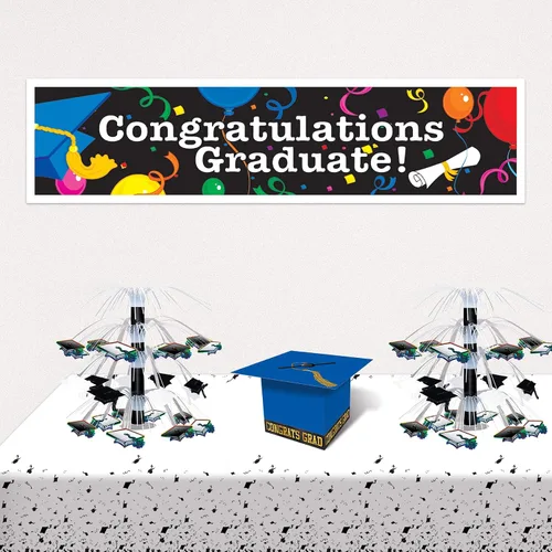 Vista 5 de Beistle Paquete de 2 pancartas de graduación, 15 pulgadas por 5 pies