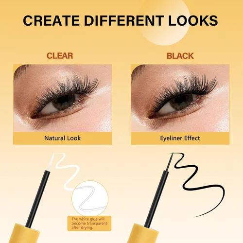 Vista 6 de QUEWEL Pegamento de pestañas en racimo para extensiones de pestañas DIY, 5 ml de pegamento para pestañas en racimo impermeable y de larga duración