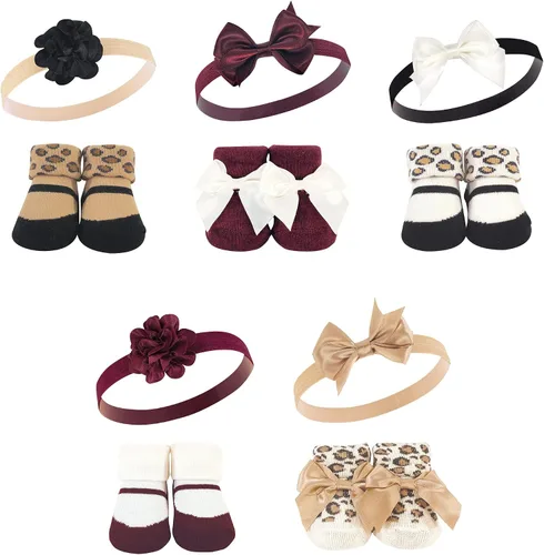 Vista 29 de Hudson Baby Conjunto de regalo de diadema y calcetines para niña