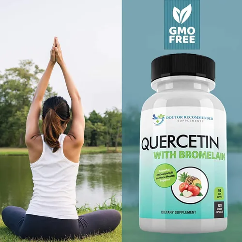 Vista 3 de DOCTOR RECOMMENDED SUPPLEMENTS Quercetina 800 mg con bromelina 165 mg por porción, 120 cápsulas vegetarianas, suministro completo para 60 días