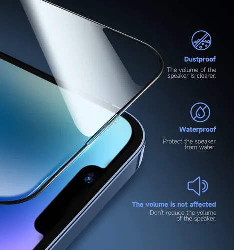 Vista 10 de MAGIC JOHN Paquete de 2 protectores de pantalla de vidrio templado para iPhone 13/14 y iPhone 13 Pro de 6.1 pulgadas, eliminación automática