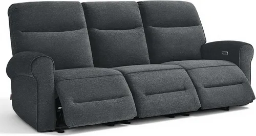 Vista 21 de MCombo Sofá reclinable eléctrico Hugger de pared de 87.8 pulgadas, sofá reclinable triple de 3 asientos con puertos USB, sofá reclinable con brazo