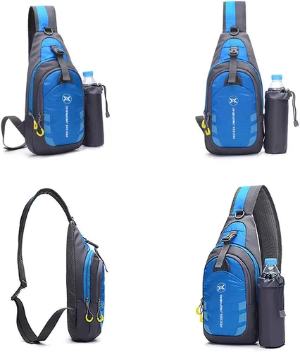 Vista 6 de Peicees - Mochila tipo bandolera para viaje, bicicleta o gimnasio para hombre o mujer