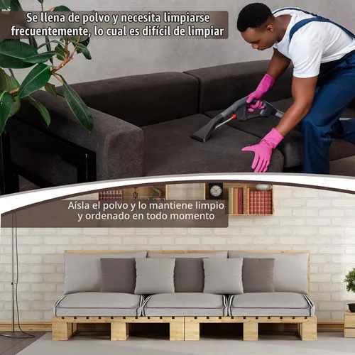 Vista 5 de Geetery Fundas de Cojín de Asiento de Sofá de Plástico PVC Impermeables Fundas de Sofá Muebles Funda de Asiento de Sofá para Proteger Contra
