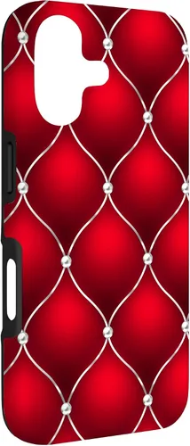 Vista 3 de Red Ombre Quilted Bling Funda para iPhone 17