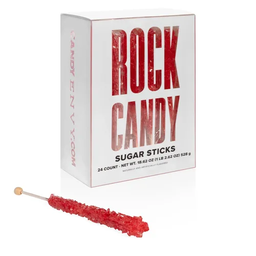 Vista 8 de Candy Envy - Palitos de azúcar Red Rock Candy - Sabor a fresa - 12 Indiv. envueltos
