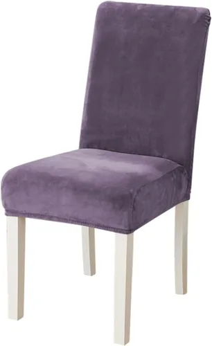 Vista 13 de Juego de 2 fundas de terciopelo para sillas de comedor, 4, 6, 8, elásticas, gruesas, fundas protectoras suaves para sillas Parson, fundas Beige