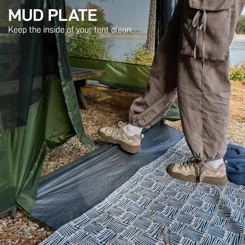 Vista 5 de EVER ADVANCED Pantalla magnética para habitación de 11 x 9 pies, entrada manos libres, cámara de pantalla con protección solar para campamento