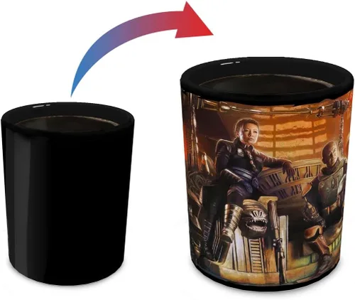 Vista 2 de Morphing Mugs Star Wars - The Book of Boba Fett - Un nuevo comienzo - Una taza sensible al calor de 16 onzas - Imagen completa revelada cuando se