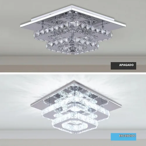 Vista 6 de Mini candelabro LED de cristal para techo, 2 capas, lámpara de techo empotrada, candelabro moderno iluminación para pasillo, escalera, cocina, baño