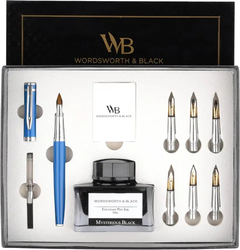 Vista 16 de Wordsworth & Black Luxury Calligraphy Pen Set for Writing, 6 Nibs,All Black Todo negro