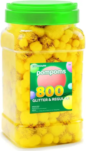 Vista 18 de Eppingwin - 2000 pompones negros, pompones suaves de 1 cm para manualidades, 0.4 pulgadas para proyectos de bricolaje de arte y manualidades (negro)